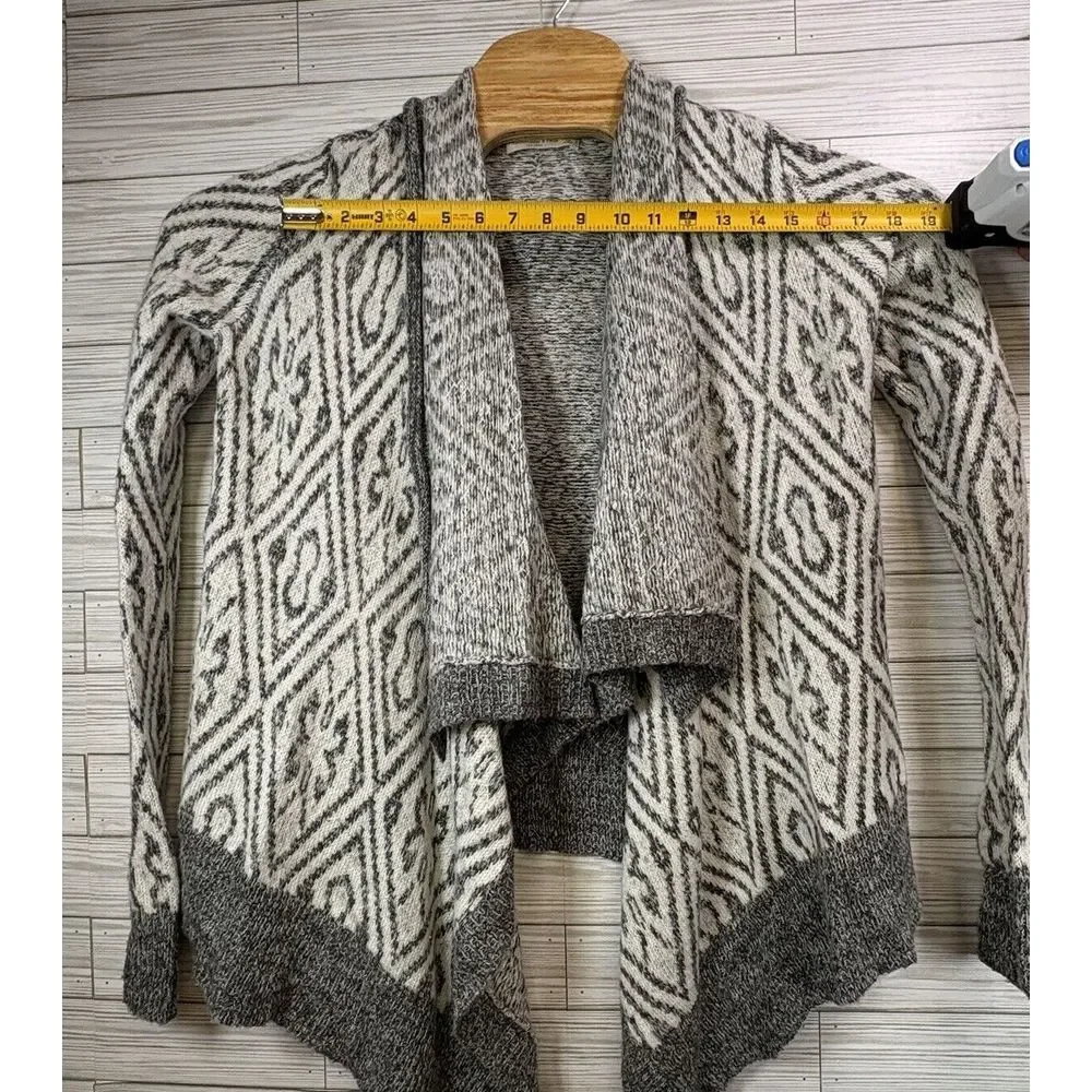 Abercrombie & Fitch Women's Open Cardigan‎ Size XS/S Wool Blend Geo Print Drape